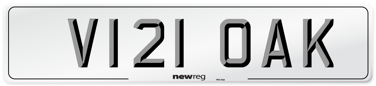 V121 OAK Number Plate from New Reg